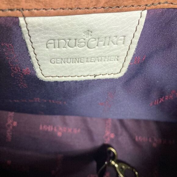 ANUSCHKA Women’s Hobo Tote Bag 13X4X8 Multicolored Genuine‎ Leather Hand Painted - Picture 9 of 11